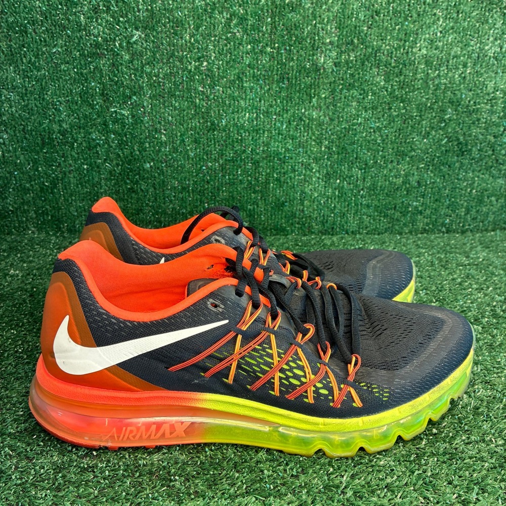 Nike Air Max 2015 Flywire Gradient Sole Athletic Running Shoes Black Mens Sz 12